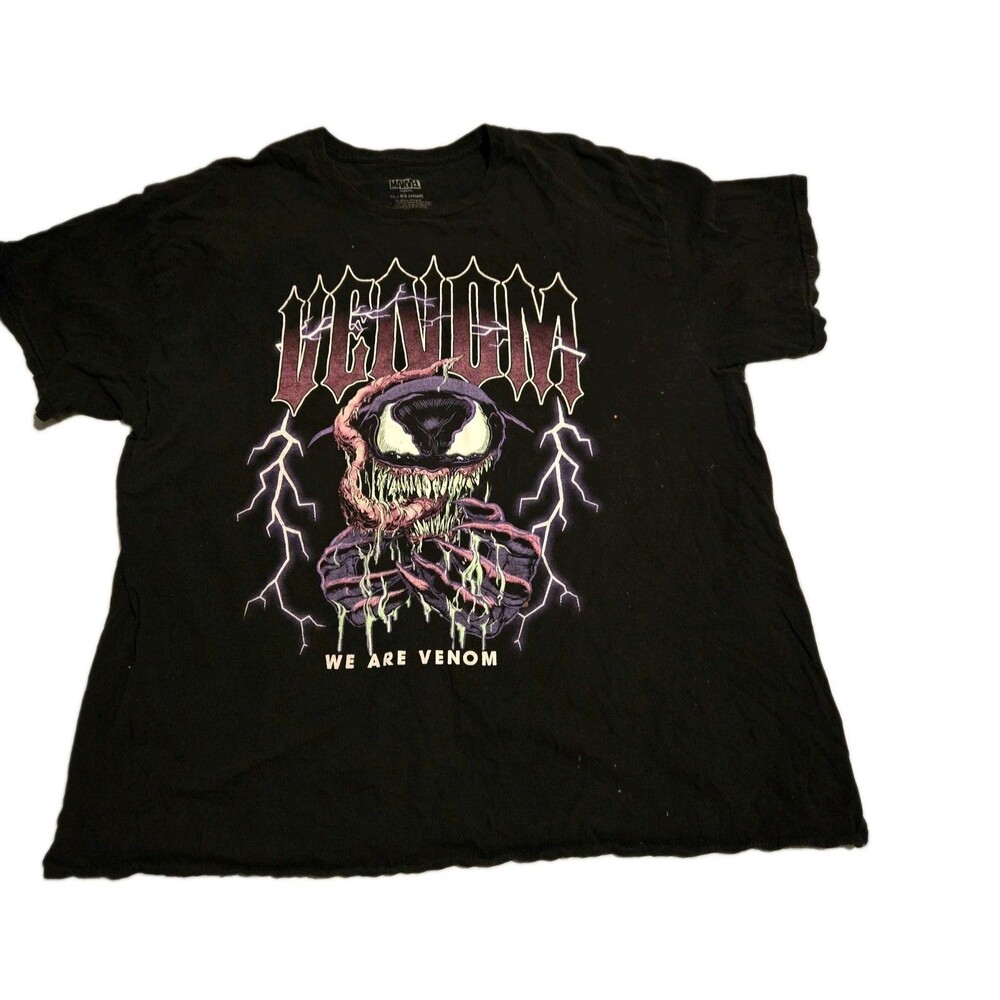 Marvel Venom Men's XL Black Short Sleeve T-Shirt.